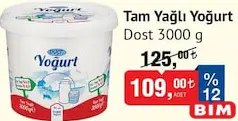 DOST TAM YAĞLI YOĞURT 3000 G DOST TAM YAĞLI YOĞURT 3000 G